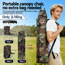 Weisshorn Camping Chair With Canopy Folding Outdoor Portable Seat Lightweight Beach Picnic Fishing Capacity 120KG Army Green
