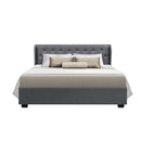 Artiss Bed Frame Queen Size Gas Lift Grey ISSA