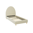 ELLA -  Bed Frame Single Size Velvet Cream