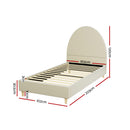 ELLA -  Bed Frame Single Size Velvet Cream
