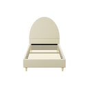 ELLA -  Bed Frame Single Size Velvet Cream
