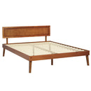 SPLAY Bed Frame Queen Size Wooden Bed Base Walnut