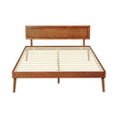 SPLAY Bed Frame Queen Size Wooden Bed Base Walnut