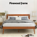 SPLAY Bed Frame Queen Size Wooden Bed Base Walnut