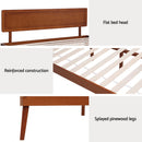 SPLAY Bed Frame Queen Size Wooden Bed Base Walnut