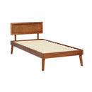 SPLAY Bed Frame Single Size Wooden Bed Base Walnut