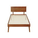 SPLAY Bed Frame Single Size Wooden Bed Base Walnut