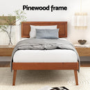 SPLAY Bed Frame Single Size Wooden Bed Base Walnut