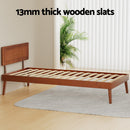 SPLAY Bed Frame Single Size Wooden Bed Base Walnut