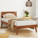 SPLAY Bed Frame Single Size Wooden Bed Base Walnut